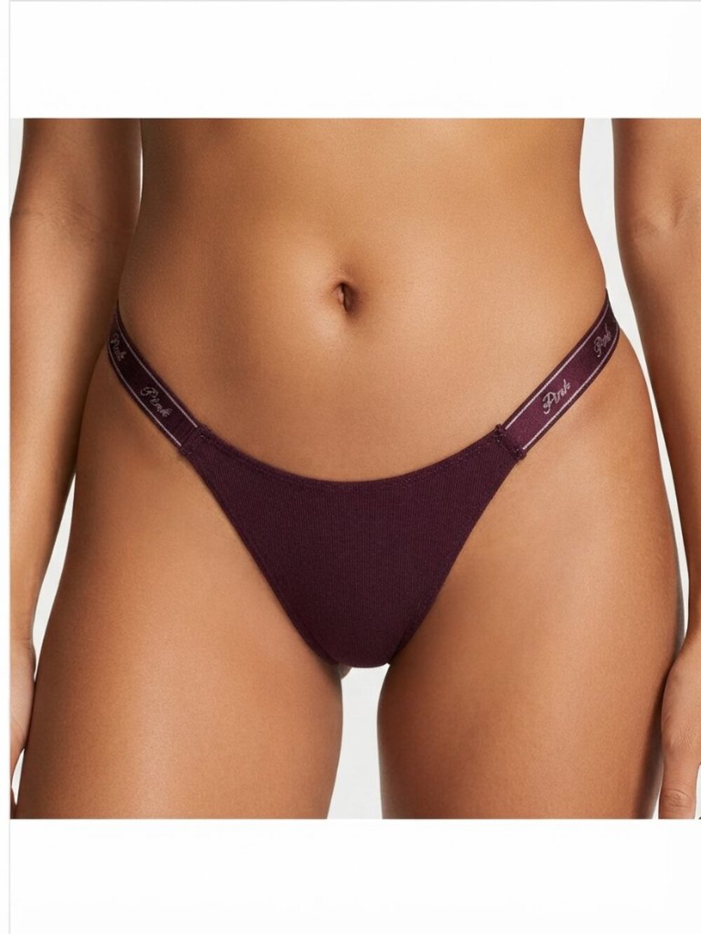 NWT PINK Victoria's Secret Panty Cotton High-Leg Micro Thong XL
